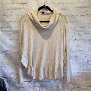 Anthropologie Postmark Sweater Womens XS/S Orley Ruffled Cowl Neck Cream Gold